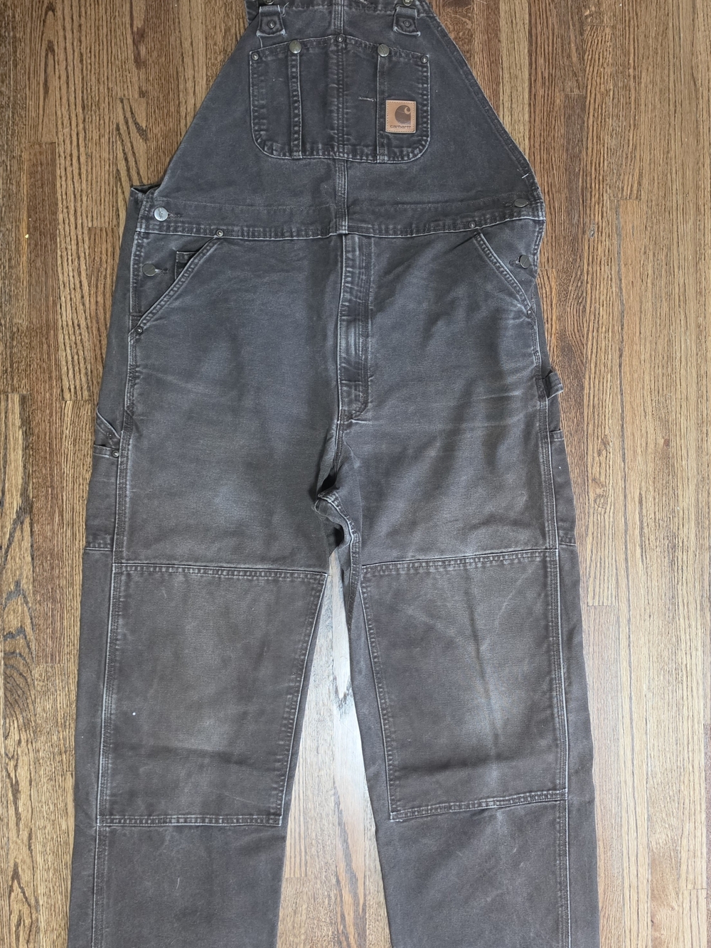 Carhartt Kids Brown Duck Overalls - Durable Work-Style Bottoms